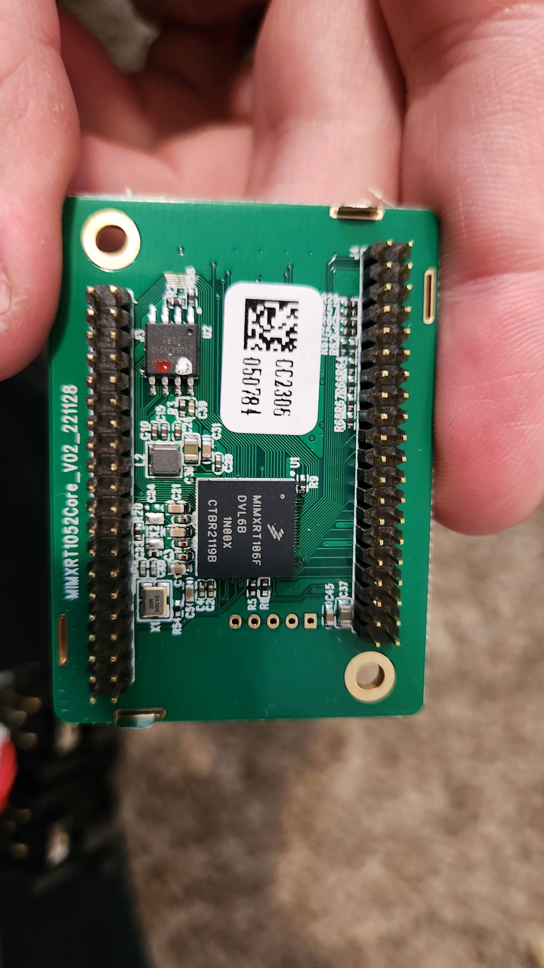 Upper footswitch circuit board with tactile switches and LED indicators