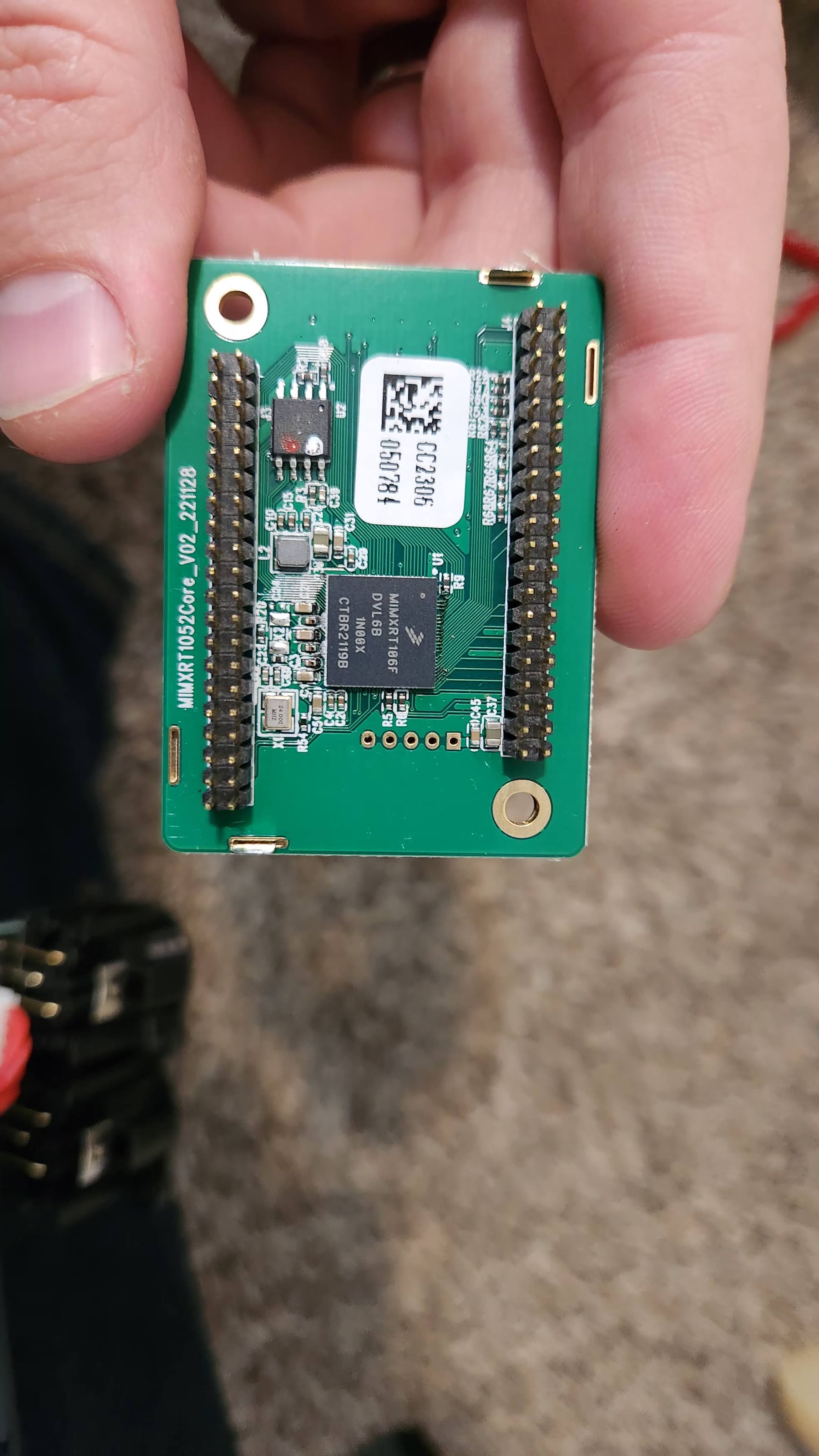 Rear solder side of the footswitch circuit board mounted inside the upper chassis